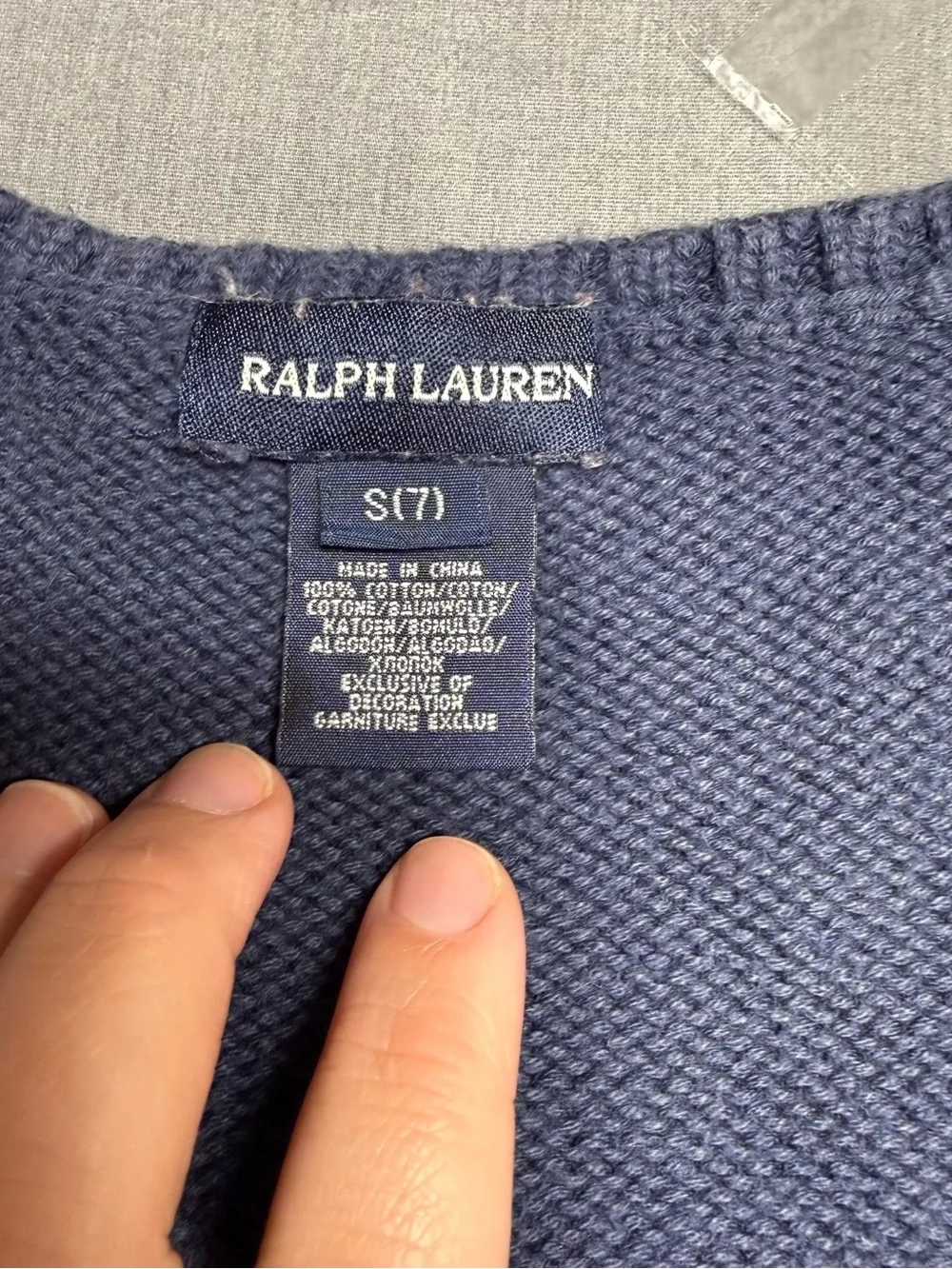 Ralph Lauren Navy Cotton Knit Vest